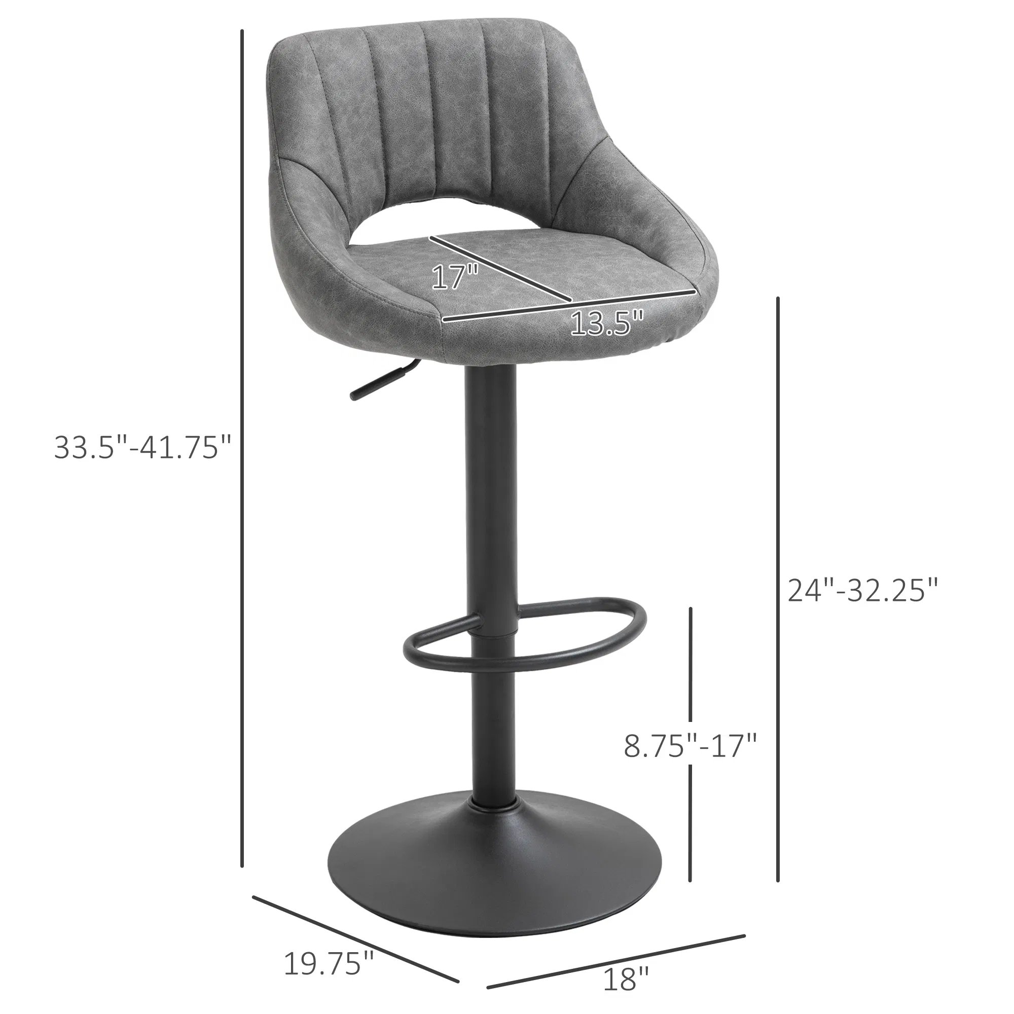 Swivel Bar Stools Set of 2, picture 3 of 5
