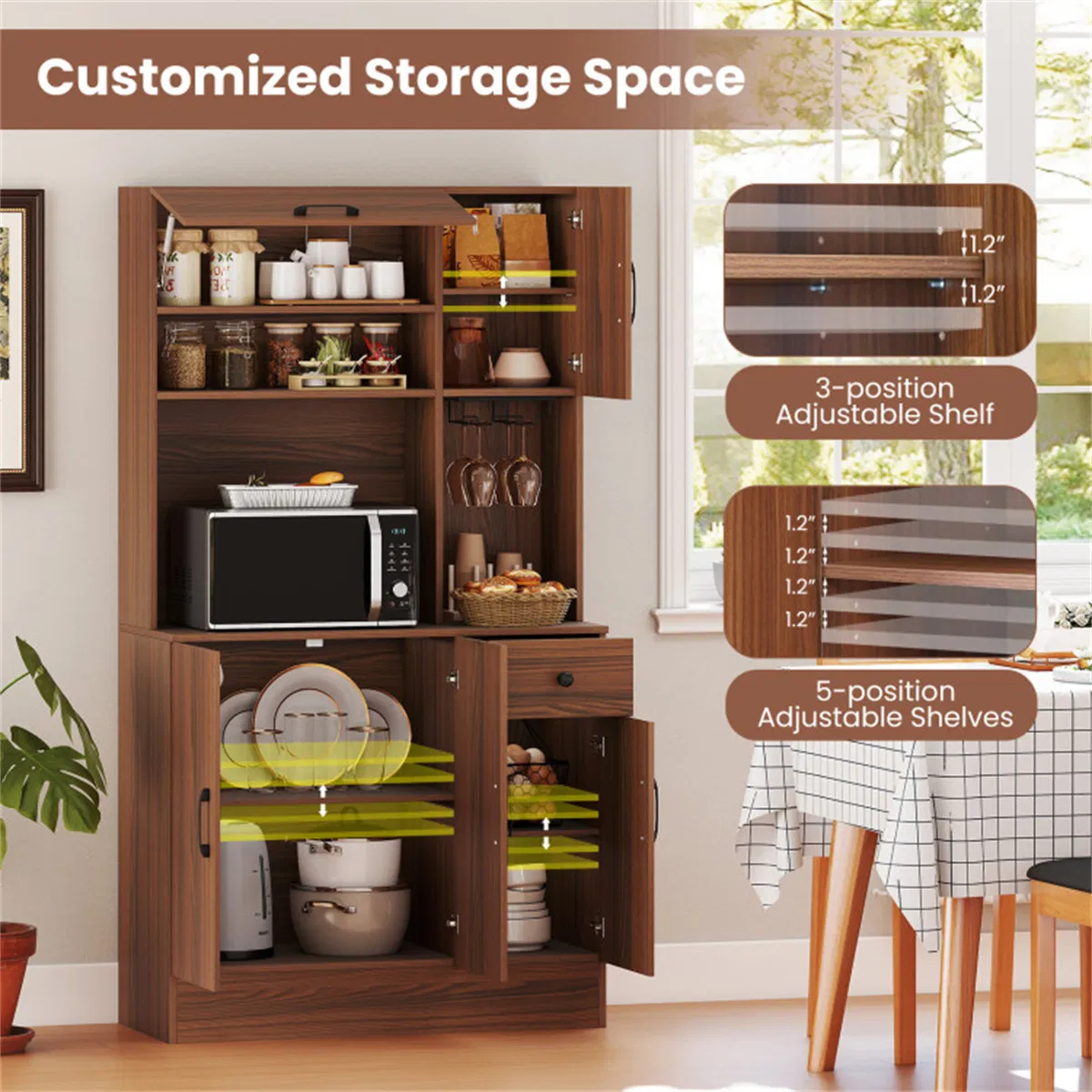 Kitchen Storage Cabinet with Charging Station, picture 3 of 5