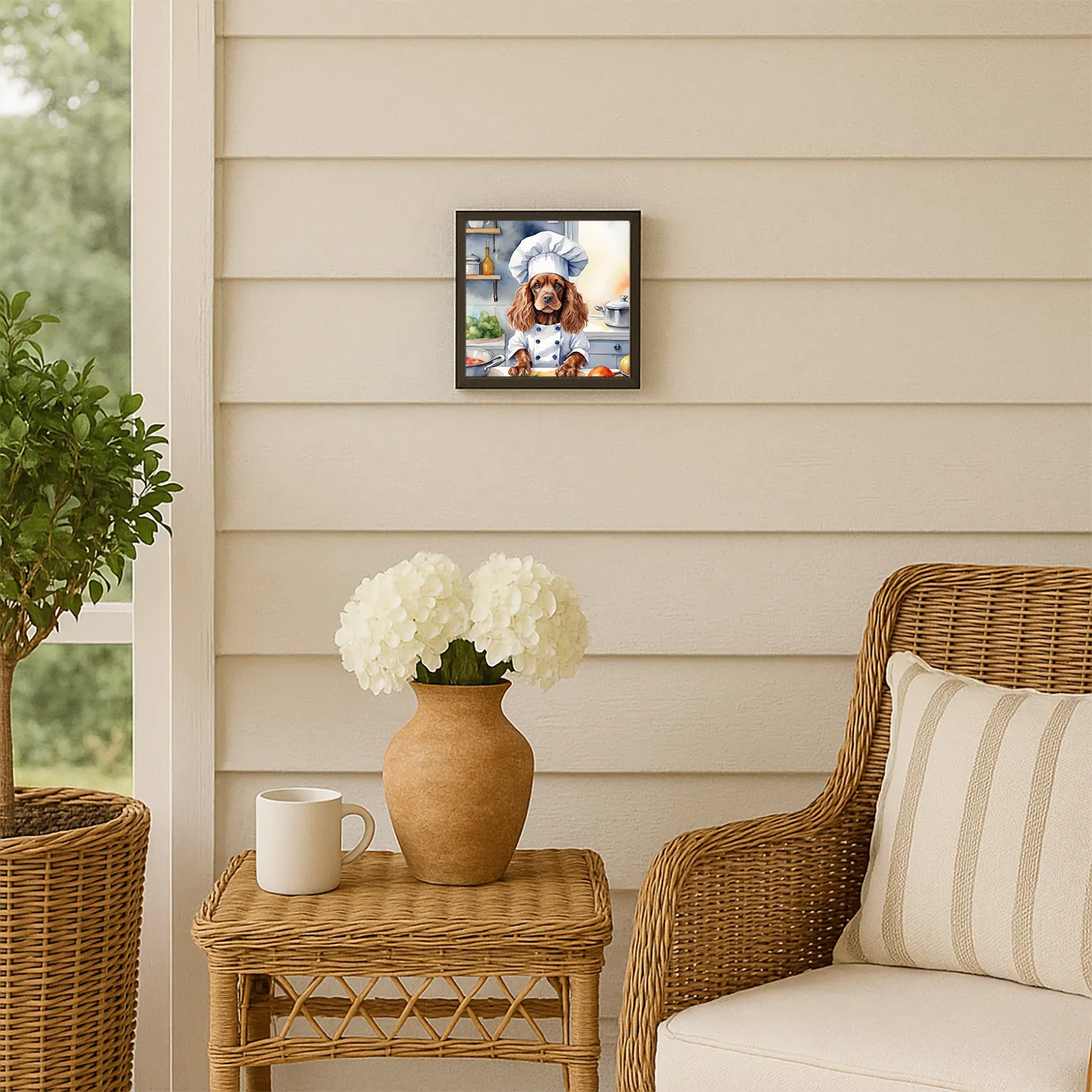 Framed Metal Print, Cocker Spaniel Chef