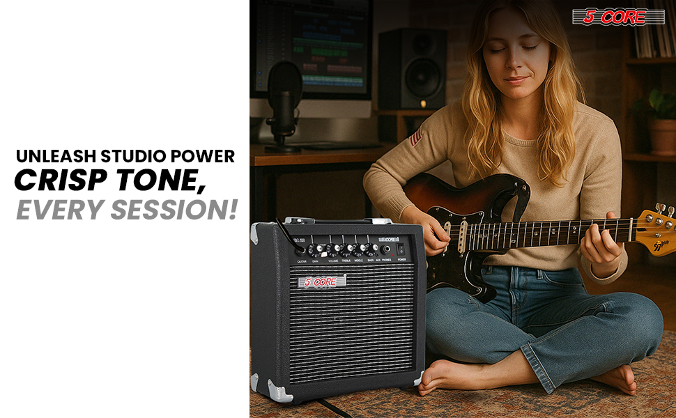 5 Core Guitar Amp Electric Portable Mini Amplifier w Built in Speaker Aux Headphone Jack image 19