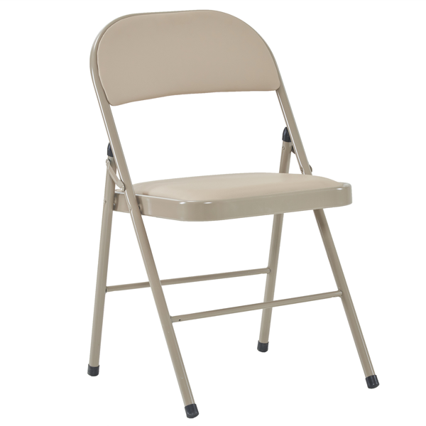 6pcs Elegant Foldable Iron & PVC Chairs for Convention & Exhibition  Light Brown-54