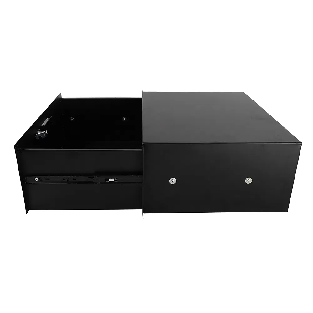 19" 4U Steel Plate DJ Drawer Equipment Cabinet with Keys Black image 5