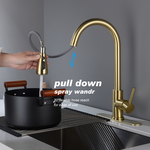 厨房水龙头家用洗菜盆龙头Kitchen Faucet with Pull Out Spraye-20