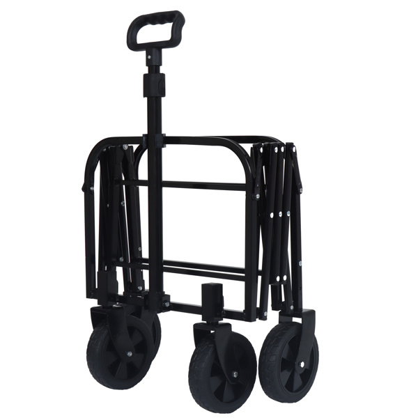 Expandable Dual-Layer Utility Wagon with 100% Extra Space - Grocery Cart for Camping, Shopping, Sports, Gardening, Fishing, Supports 225lbs, Brown -35