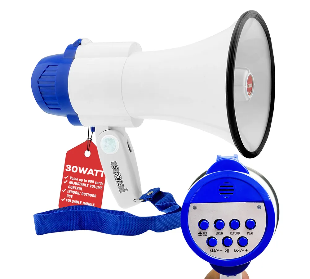 5 Core Megaphone 30W Bull Horn PA Speaker w 800 Yards Range Loud Siren Voice Amplifier Portable image 20