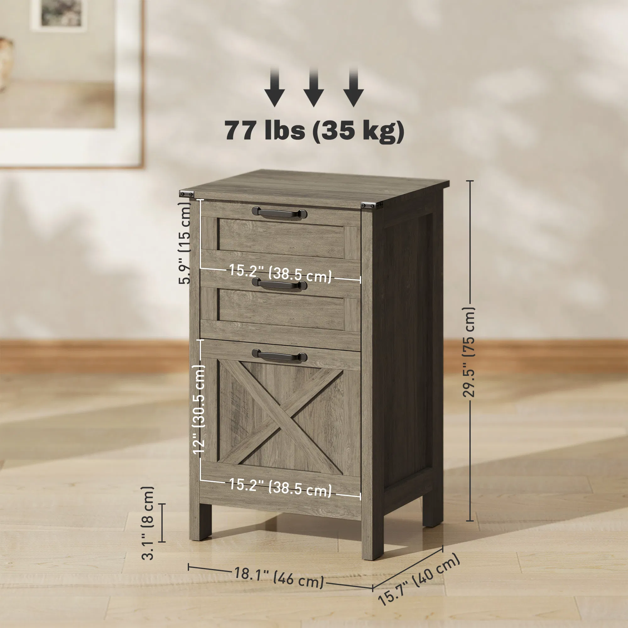 3 Drawer Filing Cabinet, picture 4 of 5