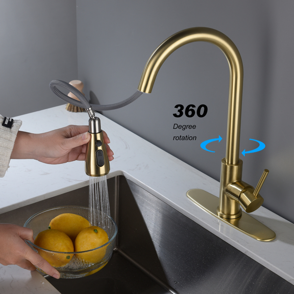 厨房水龙头家用洗菜盆龙头Kitchen Faucet with Pull Out Spraye-13