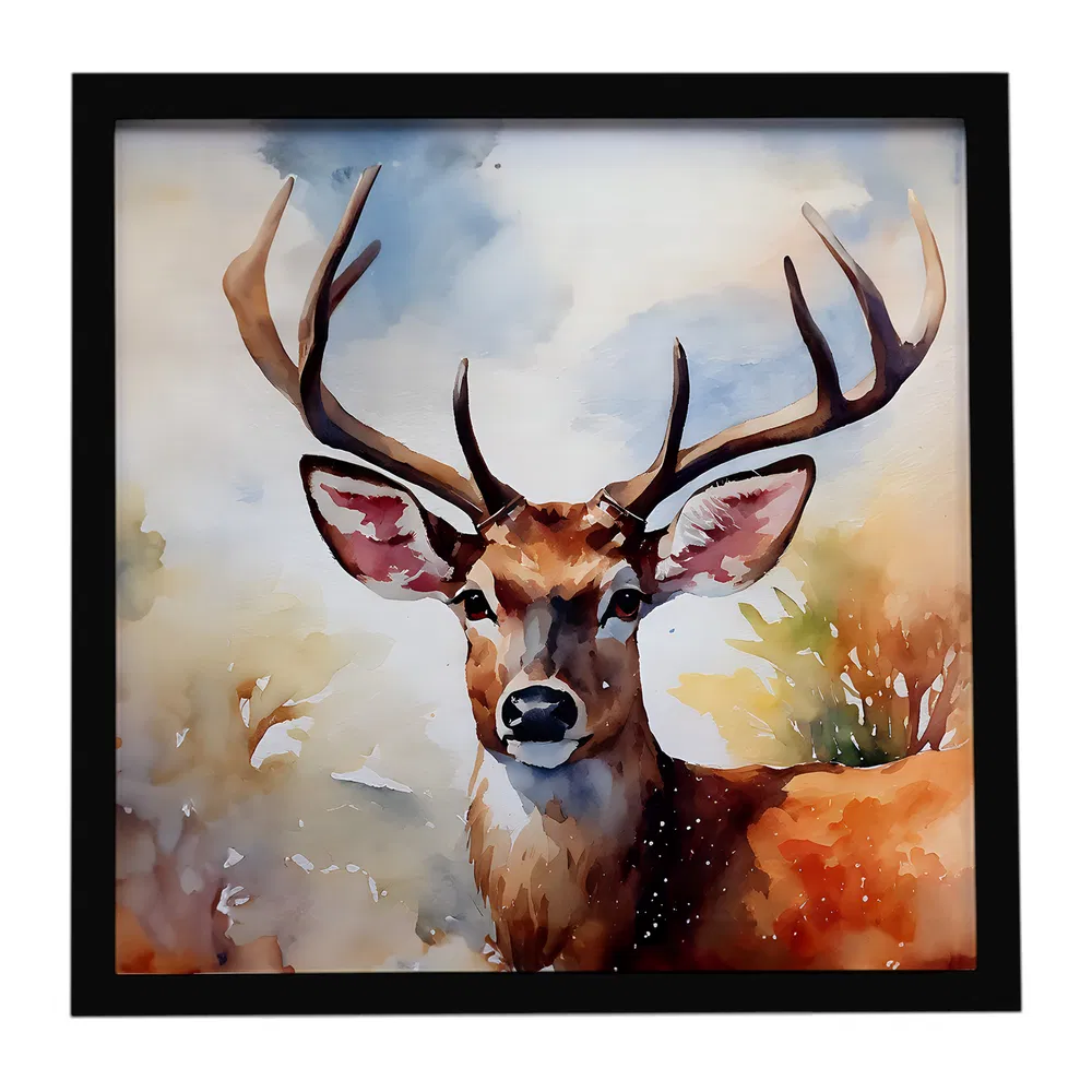 Deer Framed Metal Print, 8x8, picture 3 of 3