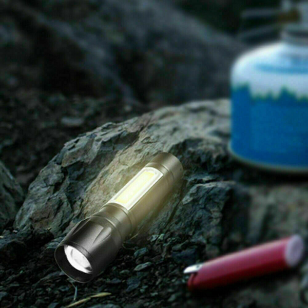 2Pcs Mini Zoomable LED Flashlight USB RechargeableCamping Hiking Flashlight Work light-22