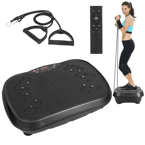 Vibration Plate Exercise Machine with 120 Speed Levels & 2 Resistance Bands, 331Lbs Load Capacity Whole Body Workout Machine USB Music Player for Home Weight Loss & Muscle Toning-24