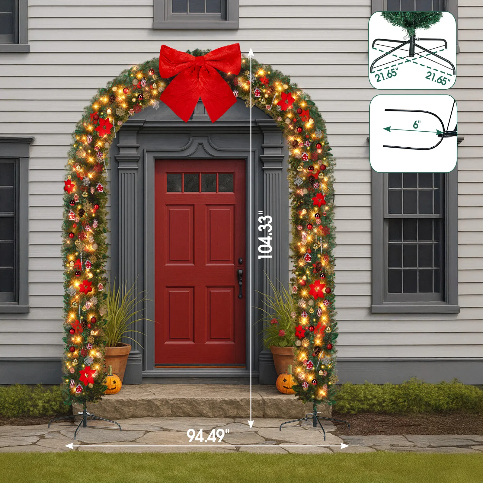 Christmas Artificial Tree Archway Decoration, Realistic PVC Holiday Tree Arch Frame for Outdoor Indoor… image 9