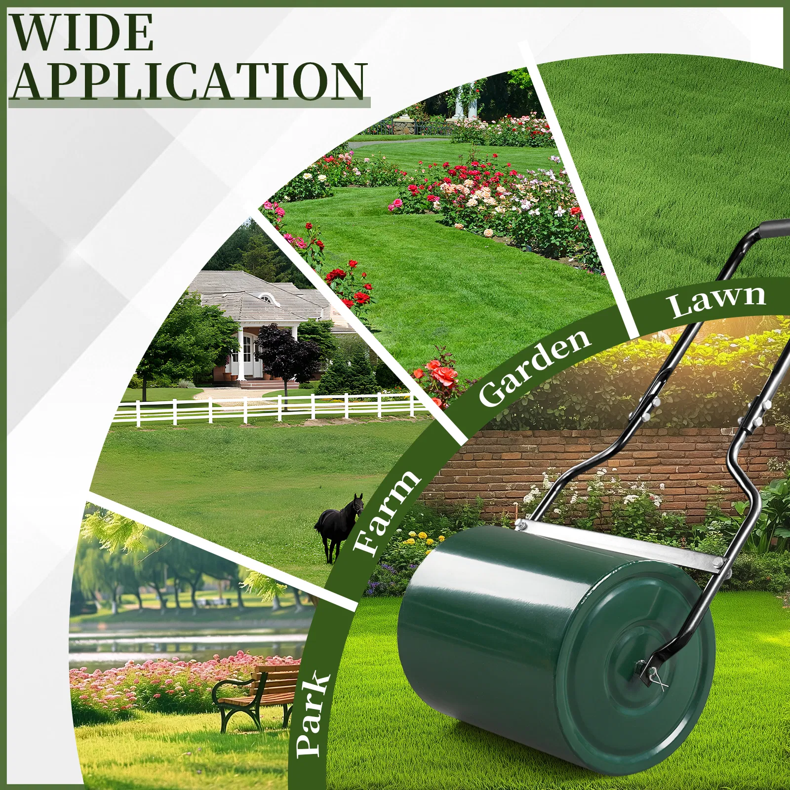 16in Heavy Duty Steel Lawn Roller, Garden Roller Can Be Filled with Water or Sand, Hand Roller with… image 18