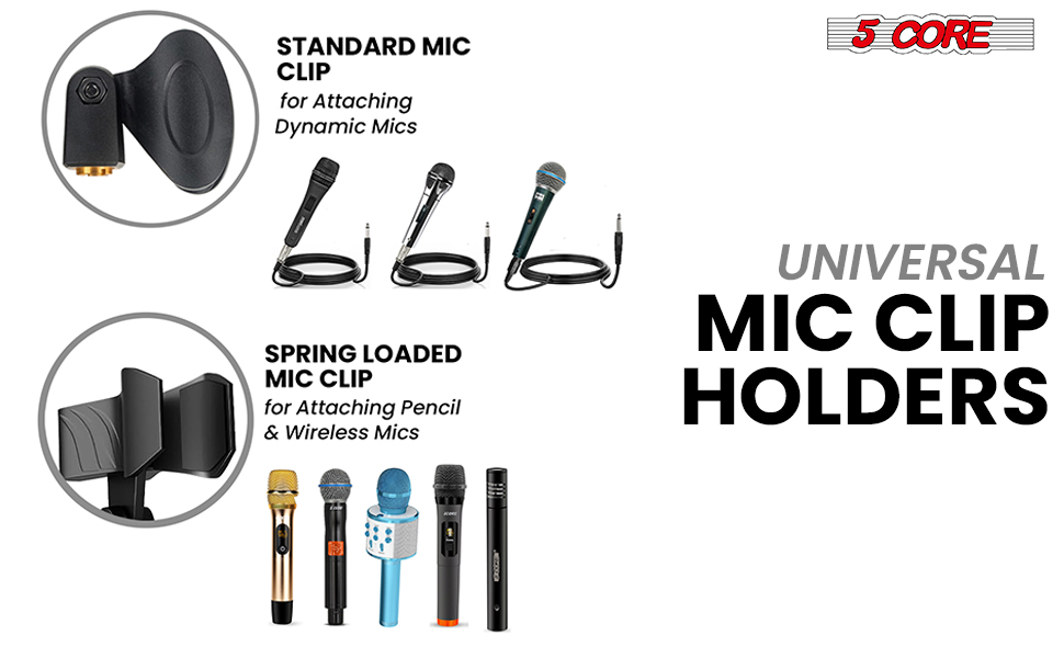 5 Core Mic Stand Floor Height Adjustable Tripod Microphone Stands w Extending Telescoping Boom Arm - MS DBL G image 15