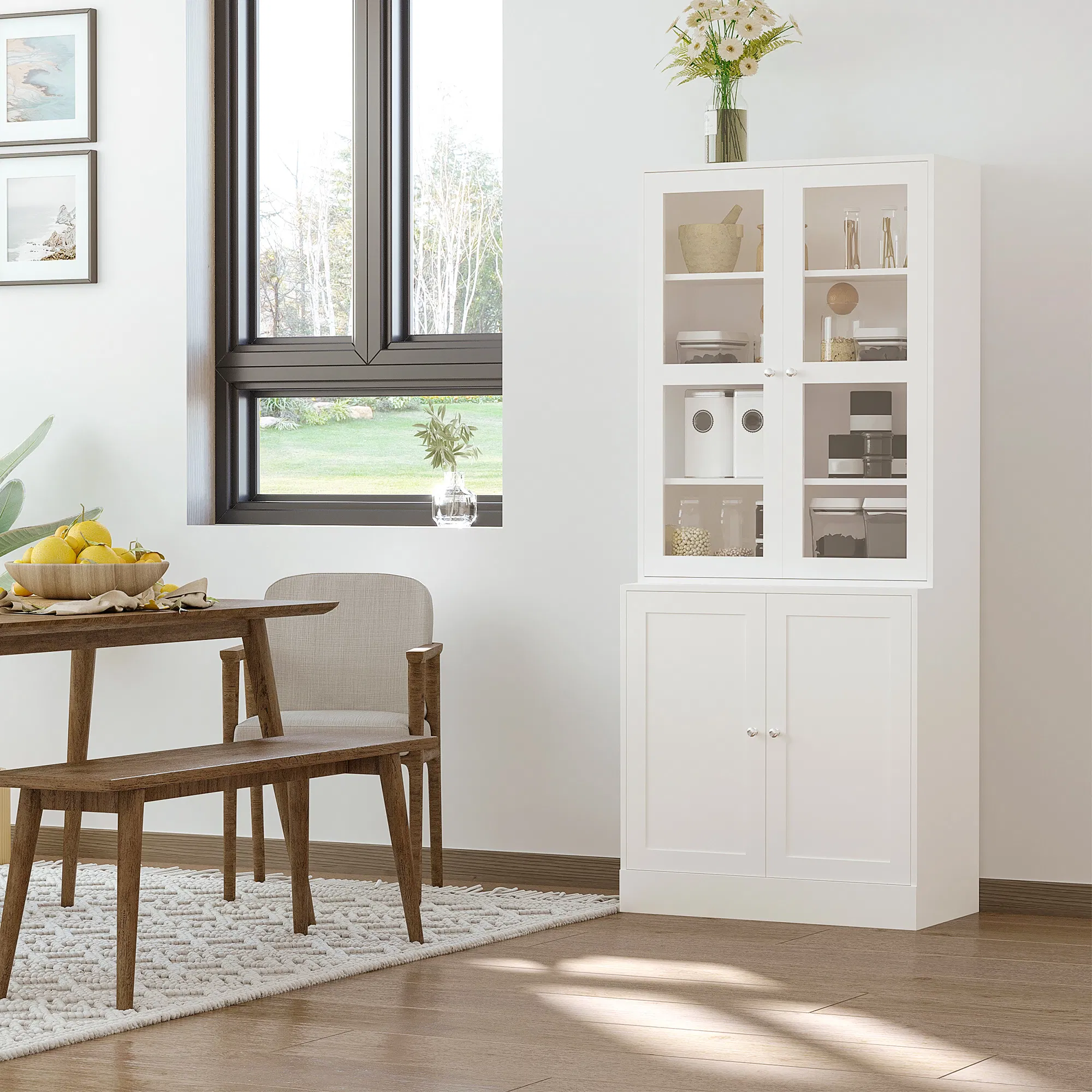 Bookcase Storage Cabinet with Doors