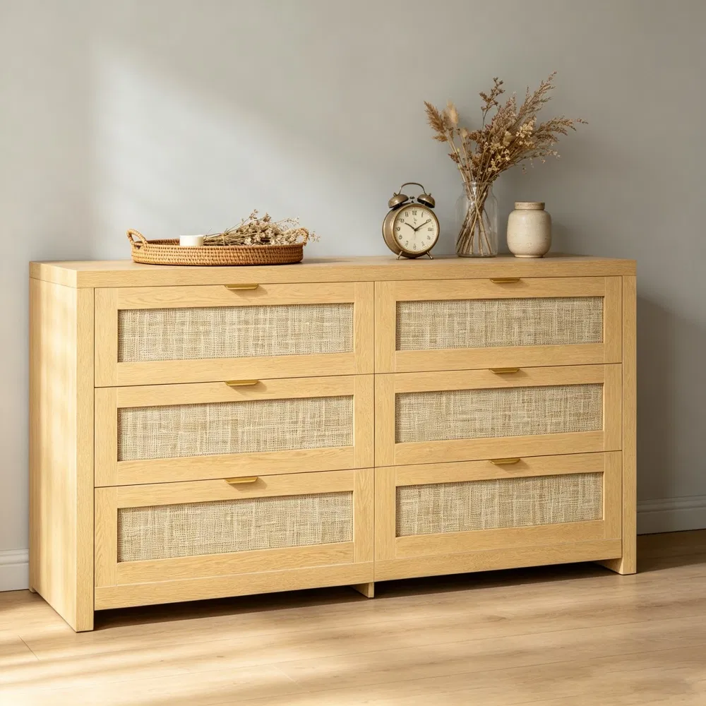 Rattan Storage Cabinet with 6 Drawers, picture 2 of 5