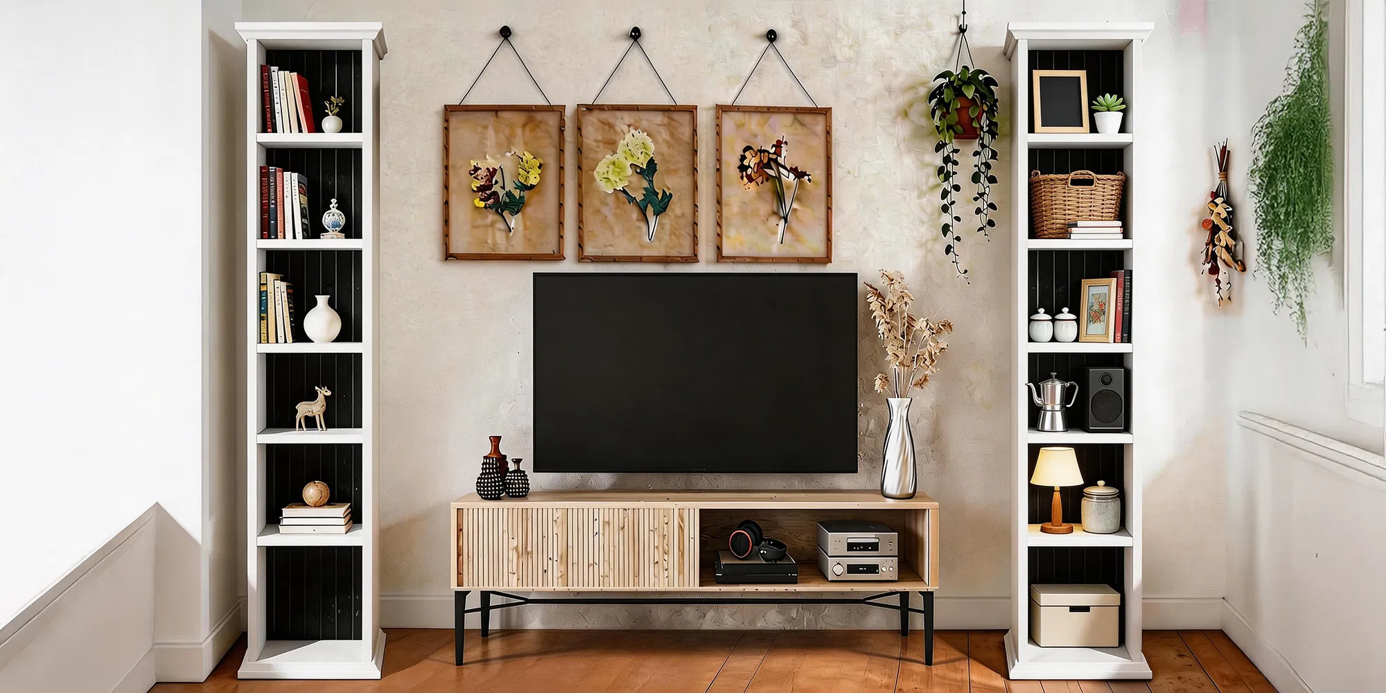 5-Tier Duplex Bookcase MDF Painted Item Display Rack 20*12.99*70.87in White Cabinet with Black Inner Back… image 15