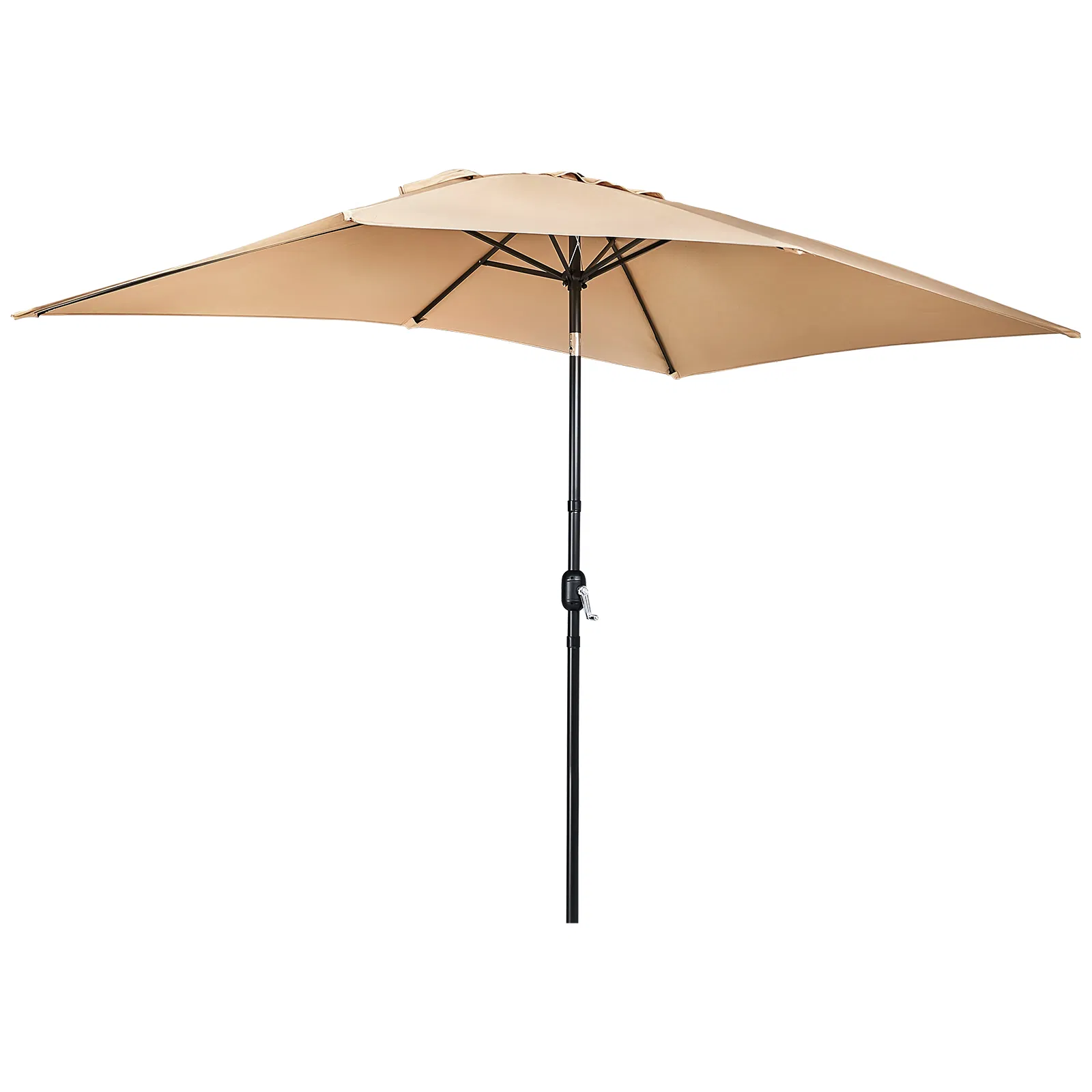 10 x 6.5 FT Square Patio Umbrella, Tilting Outdoor Market Umbrella with 6 Iron Ribs & Iron Pole… image 2