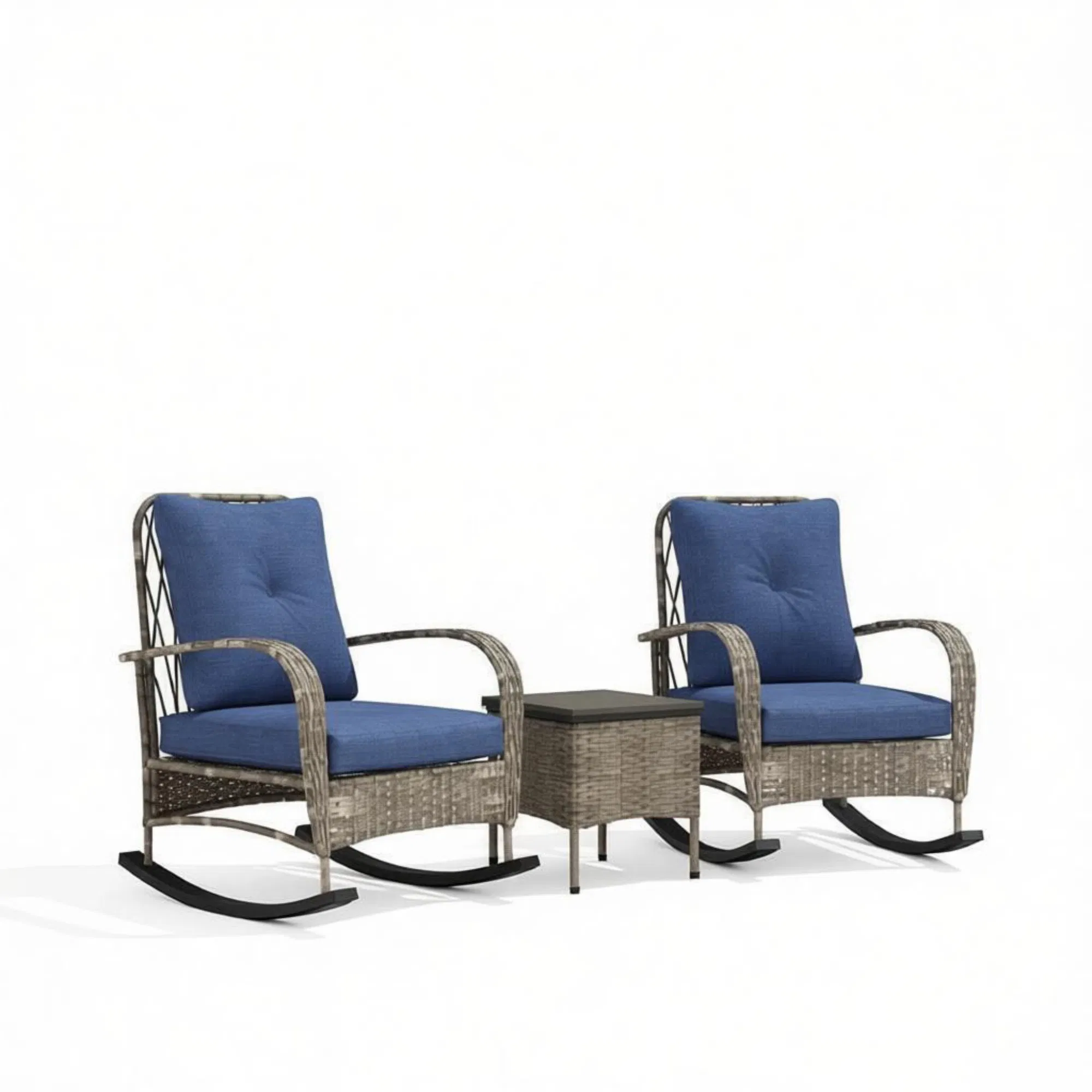 Wicker Rocking Chair Patio Set