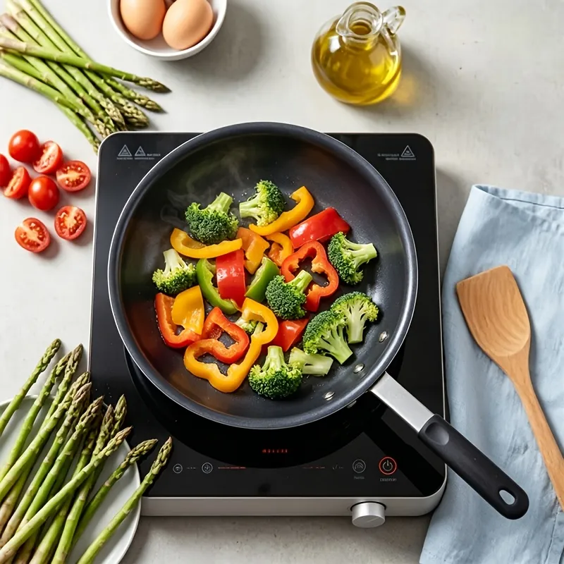 Ceramic Nonstick Egg Pan, Aluminum Frying Pan with Stainless Steel Base, Oven Safe, Dishwasher Safe Skillet image 2