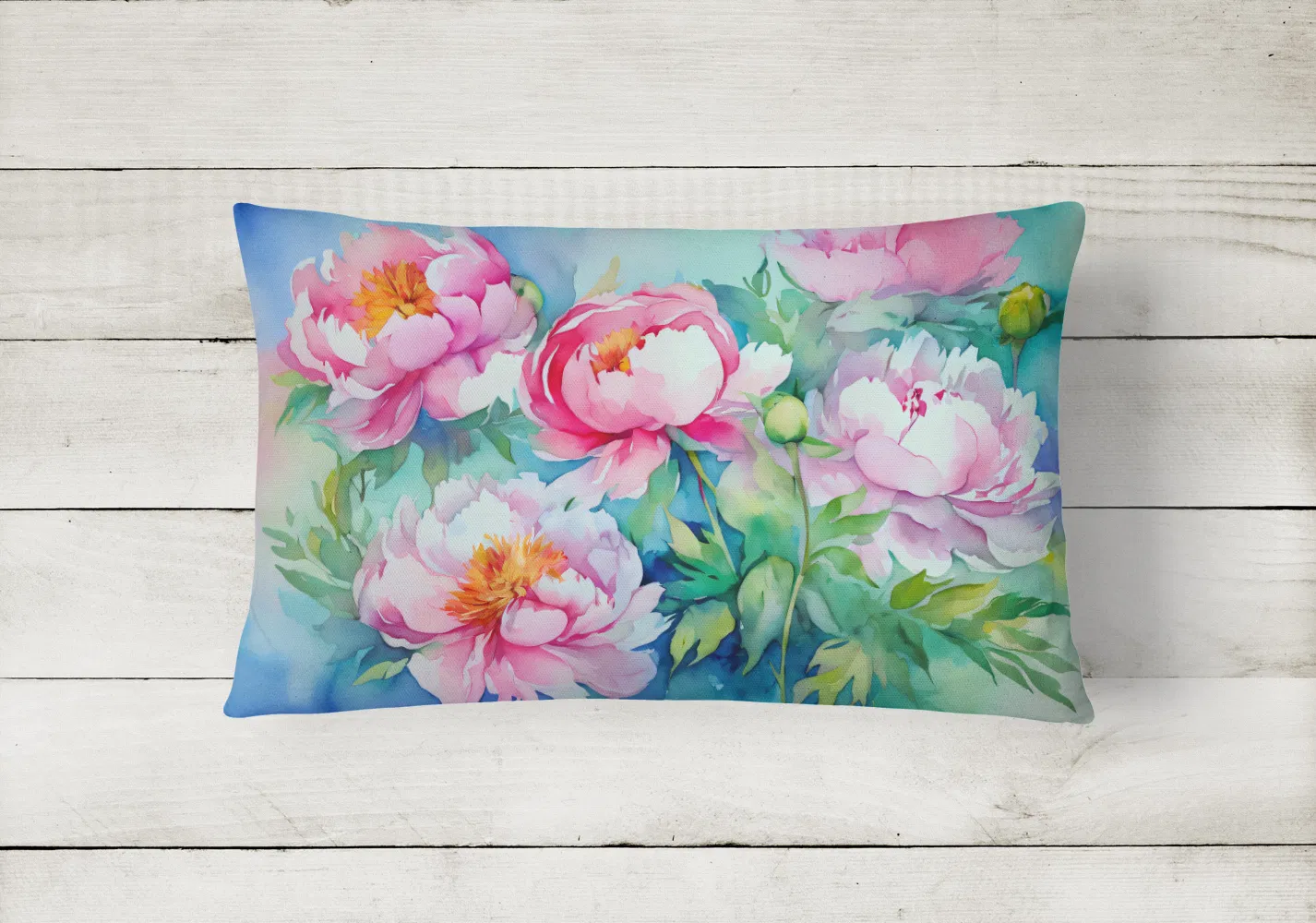 Flowers In Watercolor Throw Pillow Throw Pillow For Indoor, picture 2 of 5