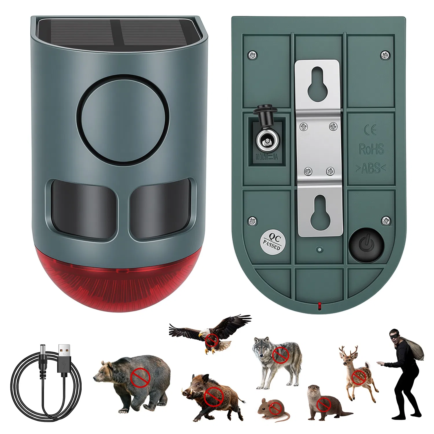 3-In-1 Ultrasonic Solar Animal Repeller Motion Activated Animal Repellent image 12