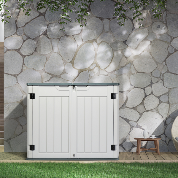 260gal 灰加白 竖纹 HDPE塑料 庭院塑料收纳箱-30