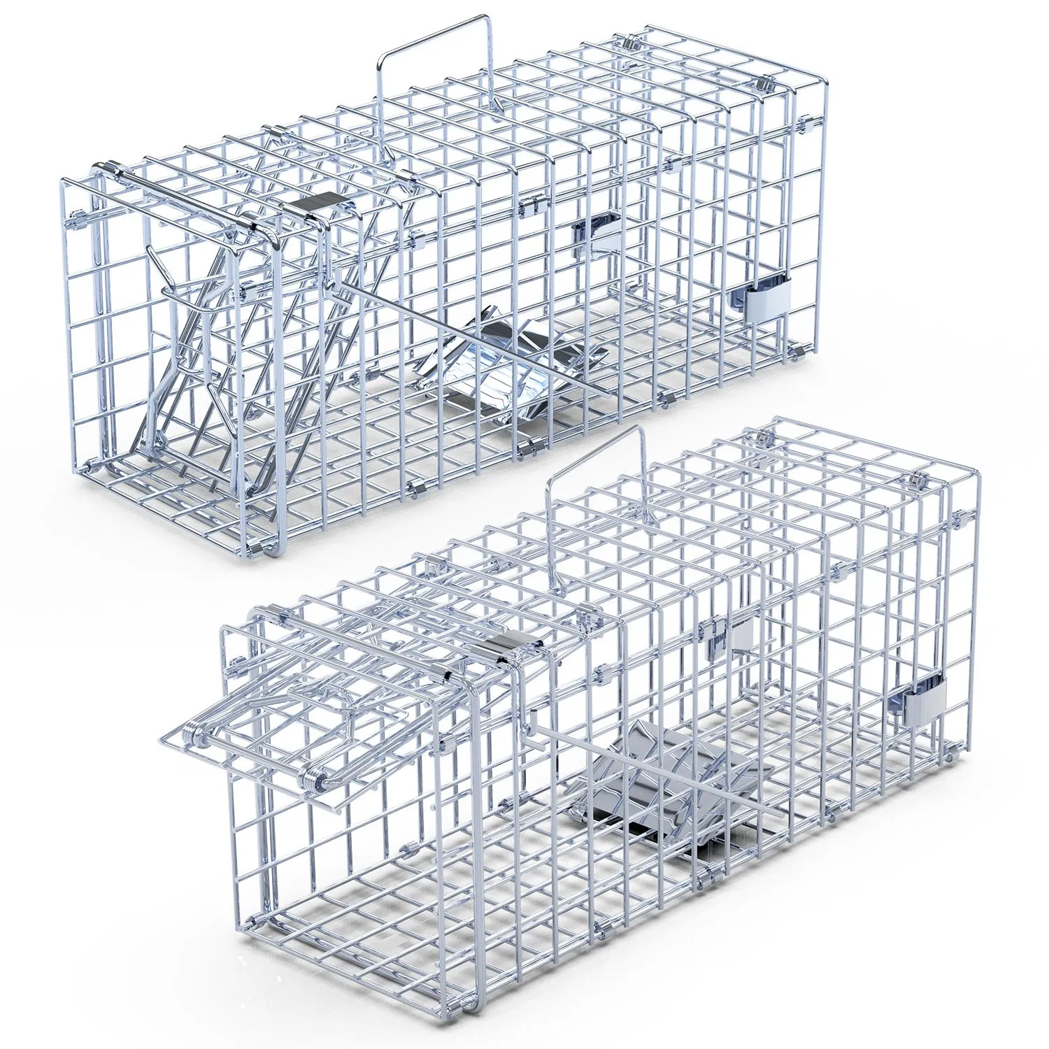 2-Pack Humane Mouse Traps – Instant-Lock One-Way Door, 2 mm Galvanized Metal, Safe for Kids & Pets, Indoor/Outdoor Reusable Catcher, Easy-Set & Release