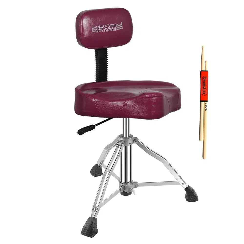 5Core Drum Throne 4" Cushion Padded Stool w Backrest Airlift Height Adjustable Chair w 441Lb Capcity image 24