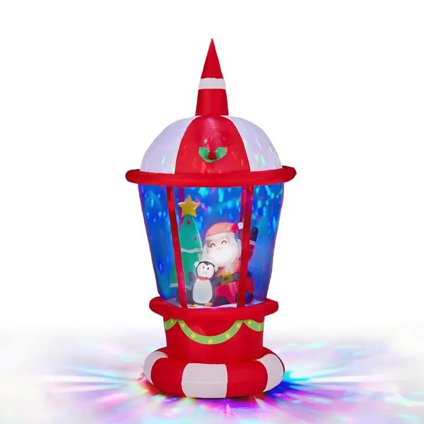 7.3FT Lighted Christmas Inflatable Decoration, Inflatable Lighthouse with Santa and Penguin, Funny Blow… image 2