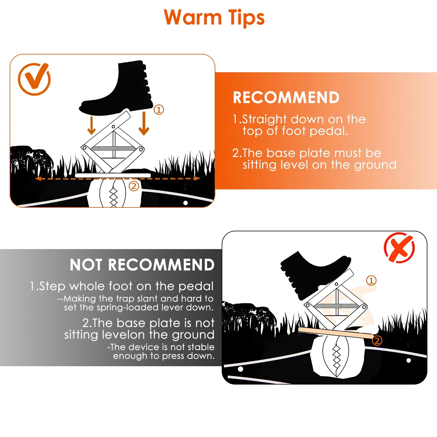 Powerful Mole Snap Trap - Thickened Waterproof Metal, Easy Foot-Step Setup, Humane Instant Kill, Safe for Lawn & Pets 8