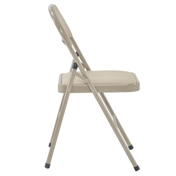 6pcs Elegant Foldable Iron & PVC Chairs for Convention & Exhibition  Light Brown-45