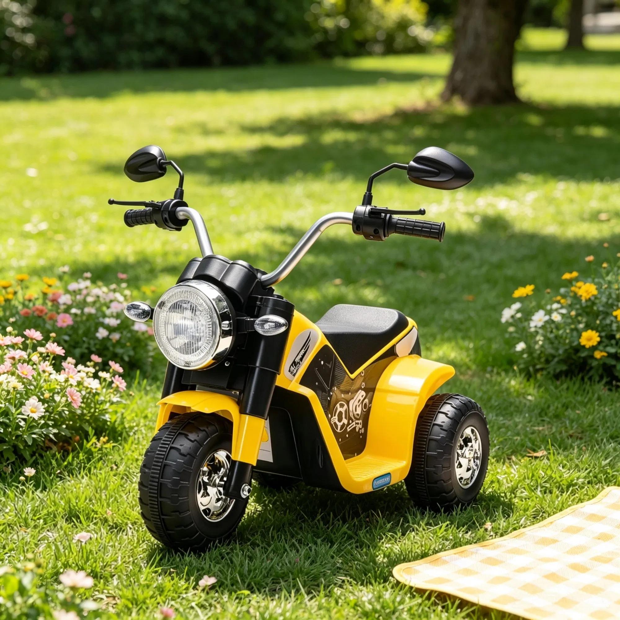 Yellow 6V Kids Electric Motorcycle 3-Wheels Motorbike Ride-on — photo 4