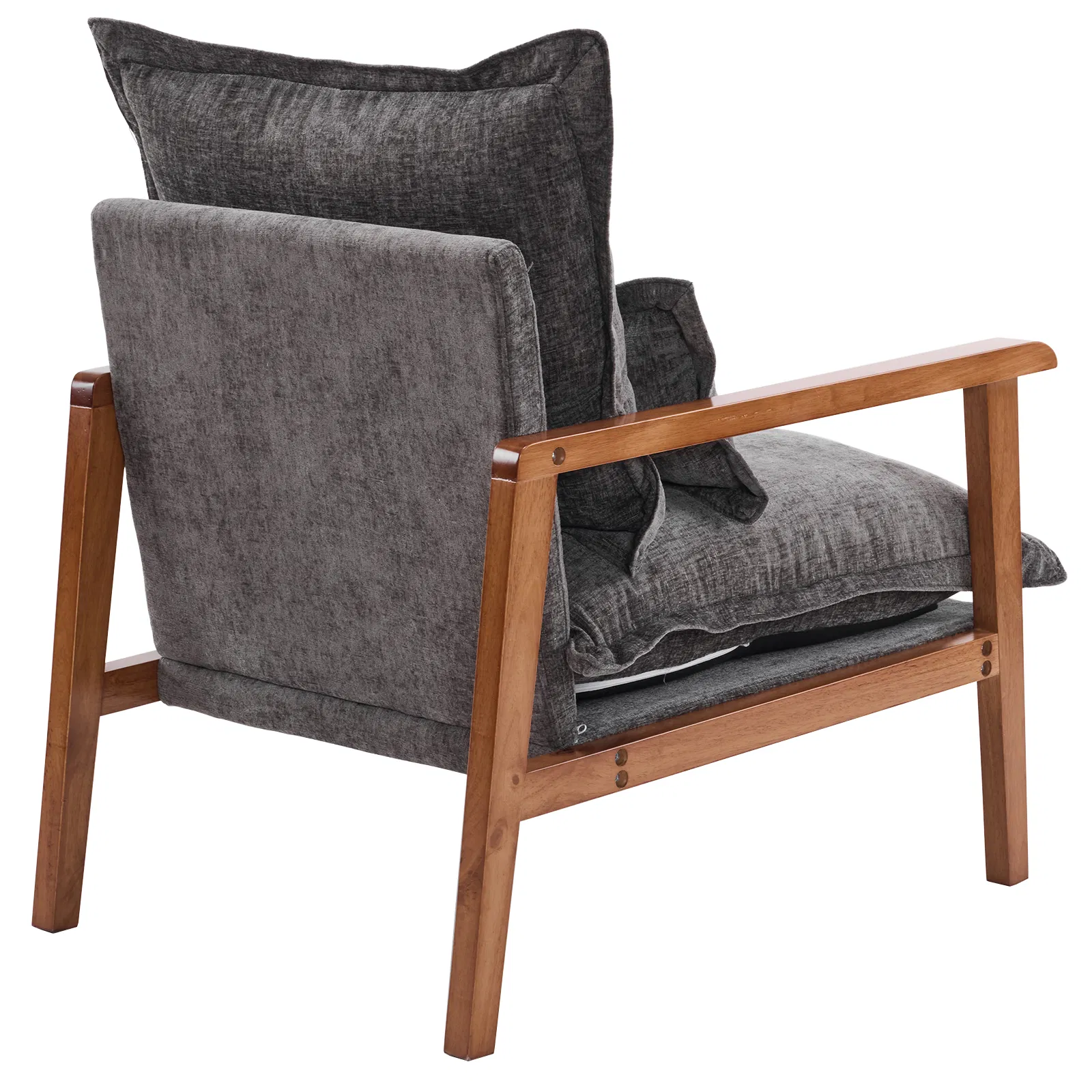 Cloud Shaped Indoor Leisure Chair with Solid Wood Armrest & Solid Wood Frame, Chenille Fabric Accent… image 9