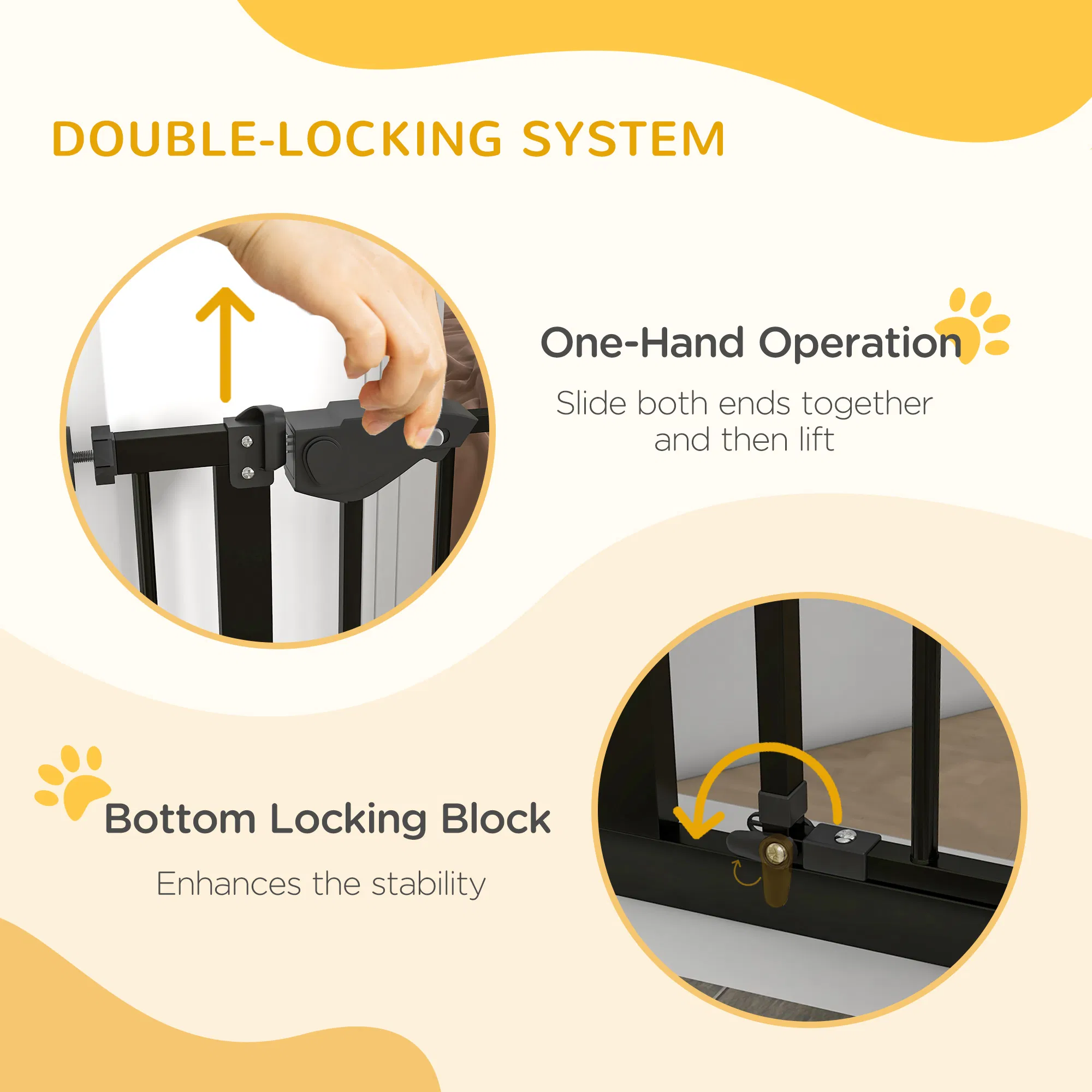 36" Easy Open Indoor Dog Gates for Doorways, House, Stair - Black — image 1