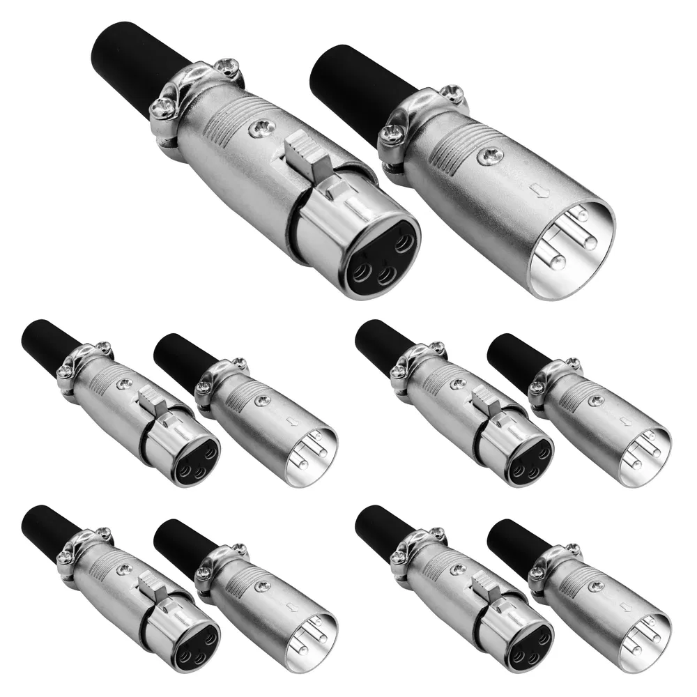 5Core XLR Connector Male Female to 1/4 Audio Jack 3 Pin Secure Mic Plug w Locking Ends image 18