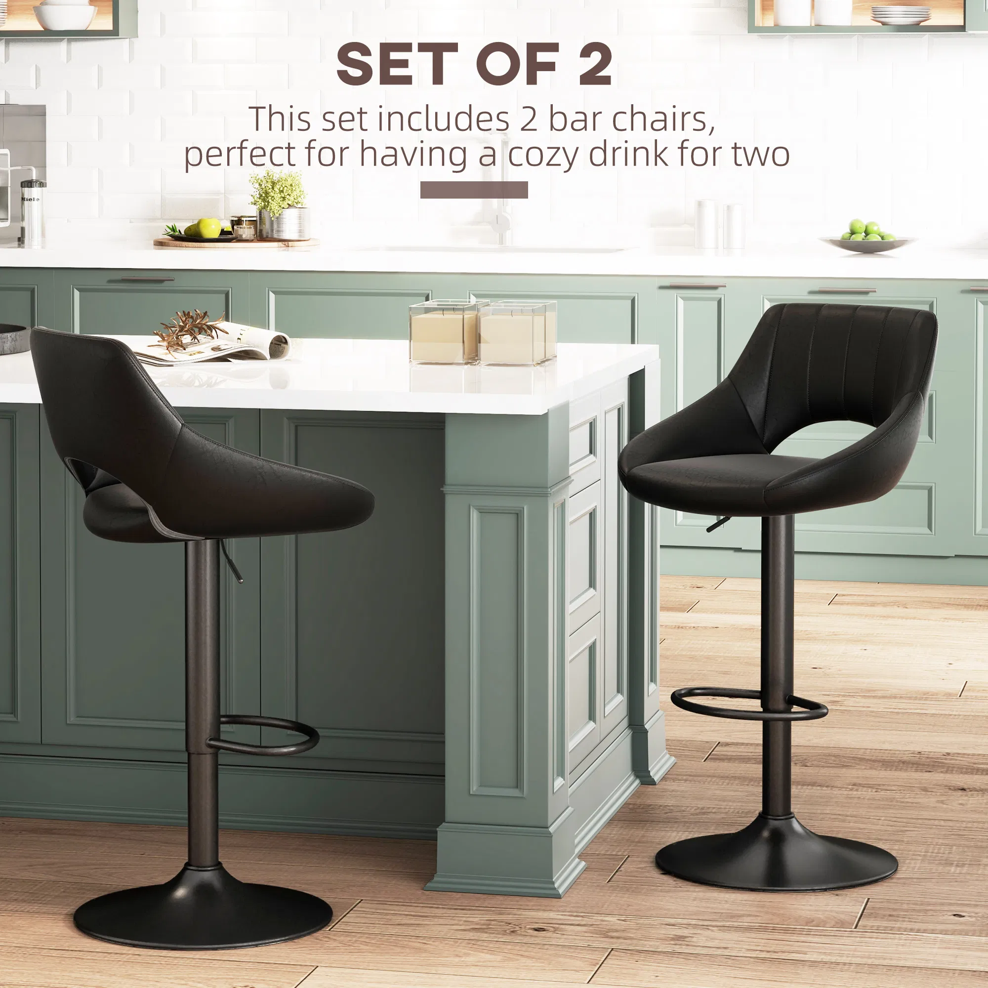 Swivel Bar Stools Set of 2, picture 4 of 5