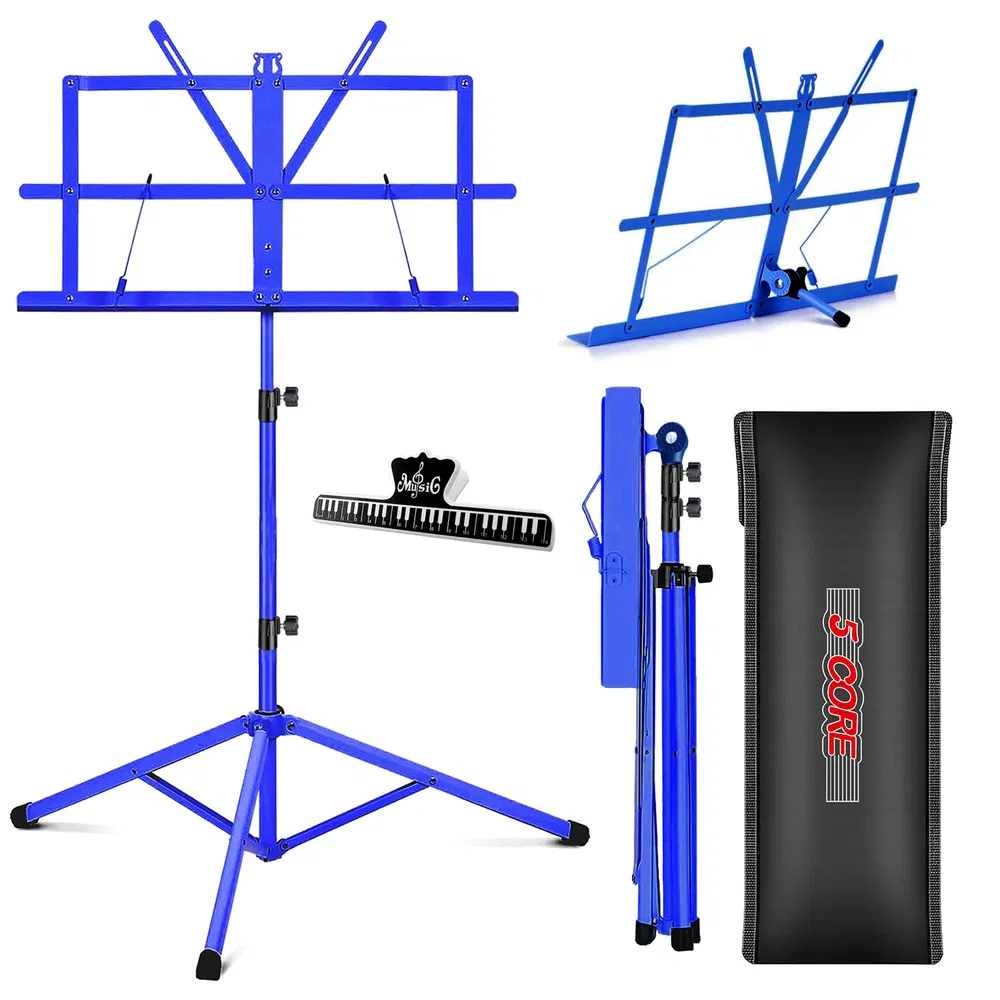 5 Core Music Stand Adjustable Desktop Book Stands Portable Sheet Holder All Metal Foldable Bookstand image 15
