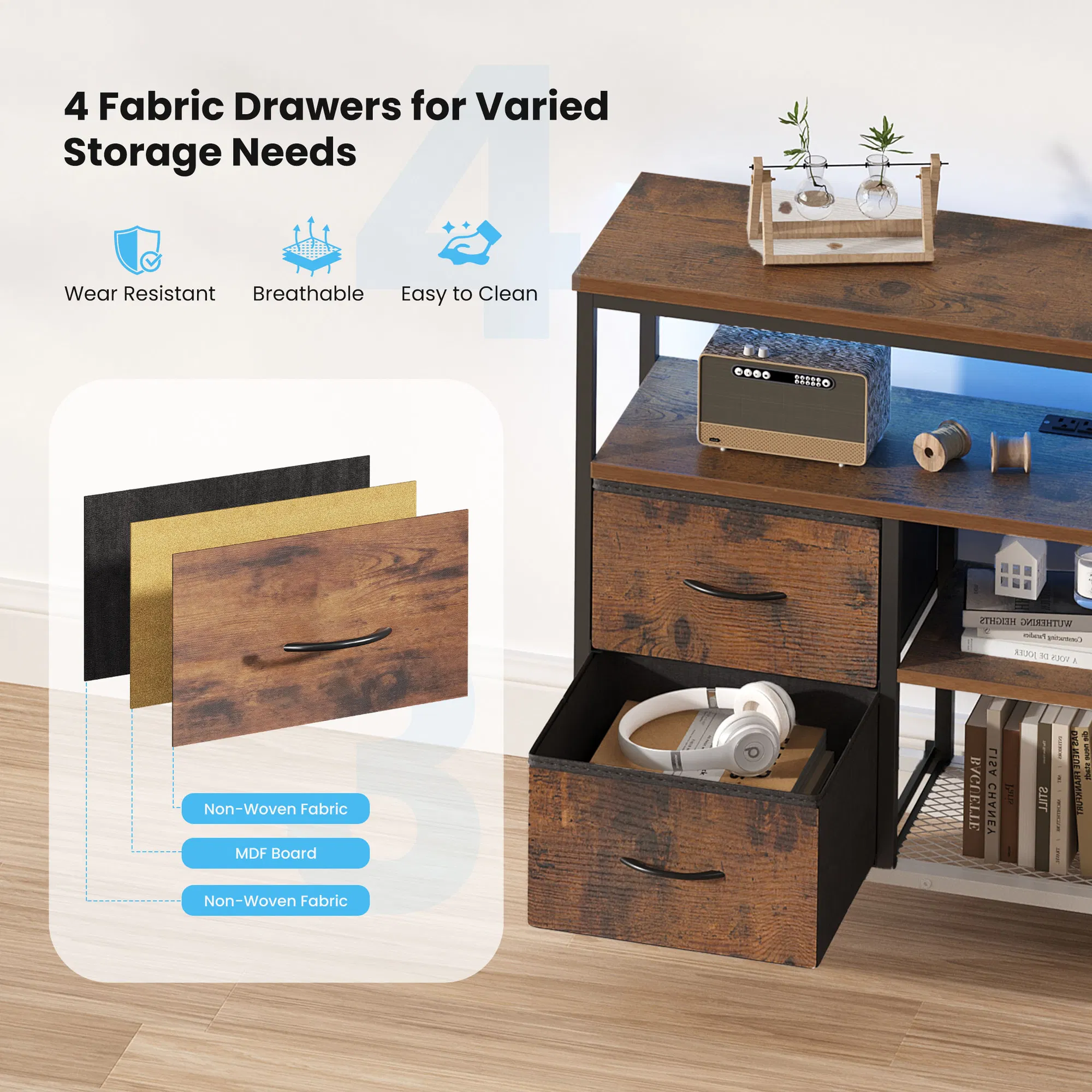 TV Stand with Drawers, picture 3 of 7