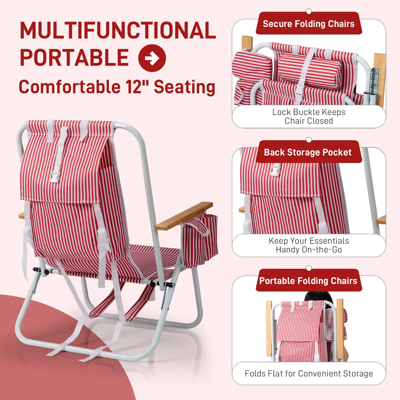 Beach Chair with Space-Saving 24 Inches image 7