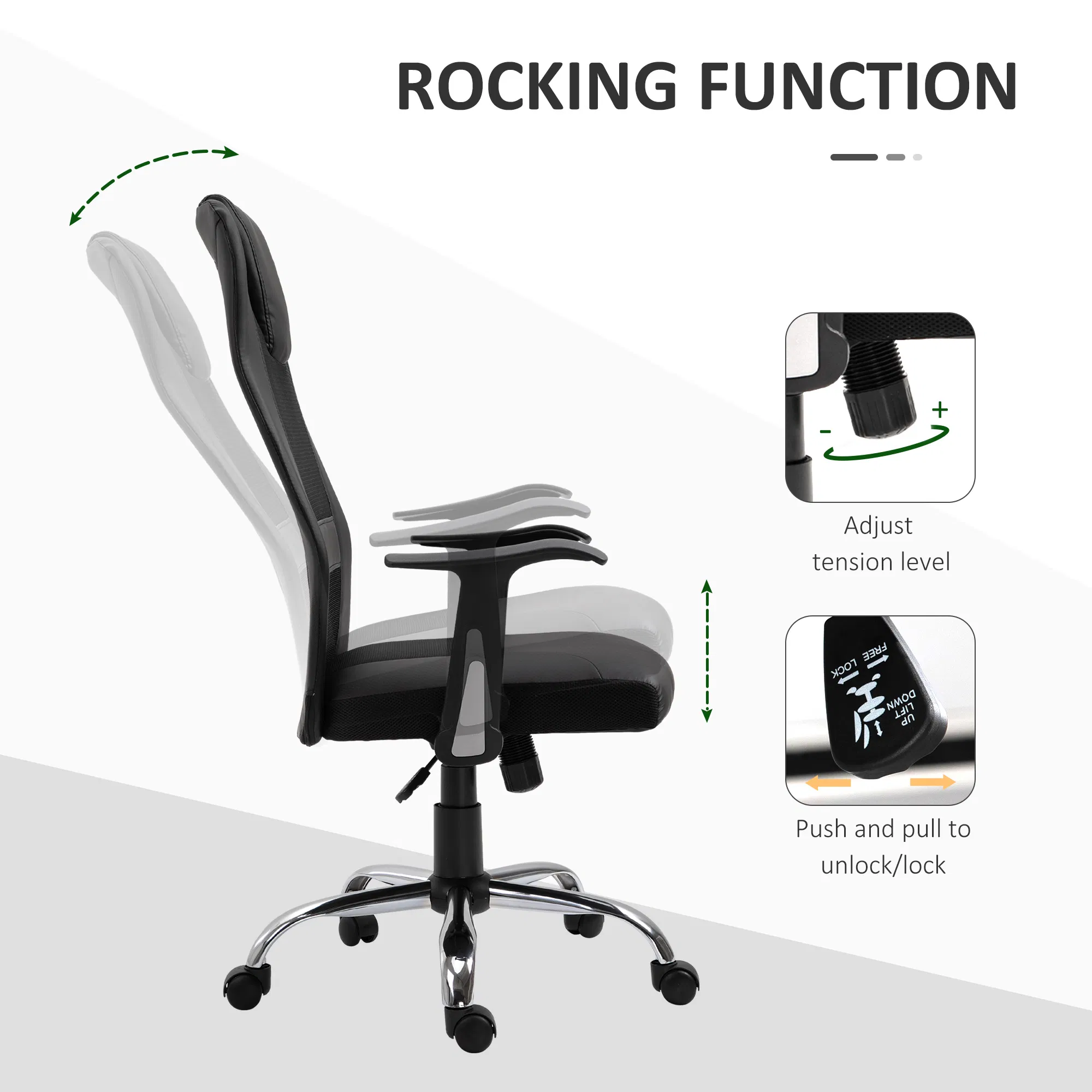 Ergonomic Office Chair with Thick Padded Headrest β photo 4