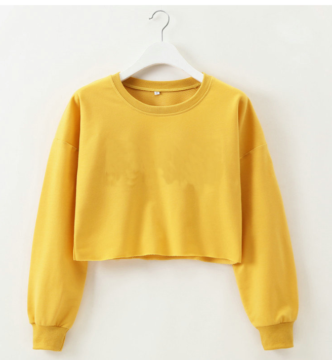 Title 3, Solid color round neck long sleeve sweater