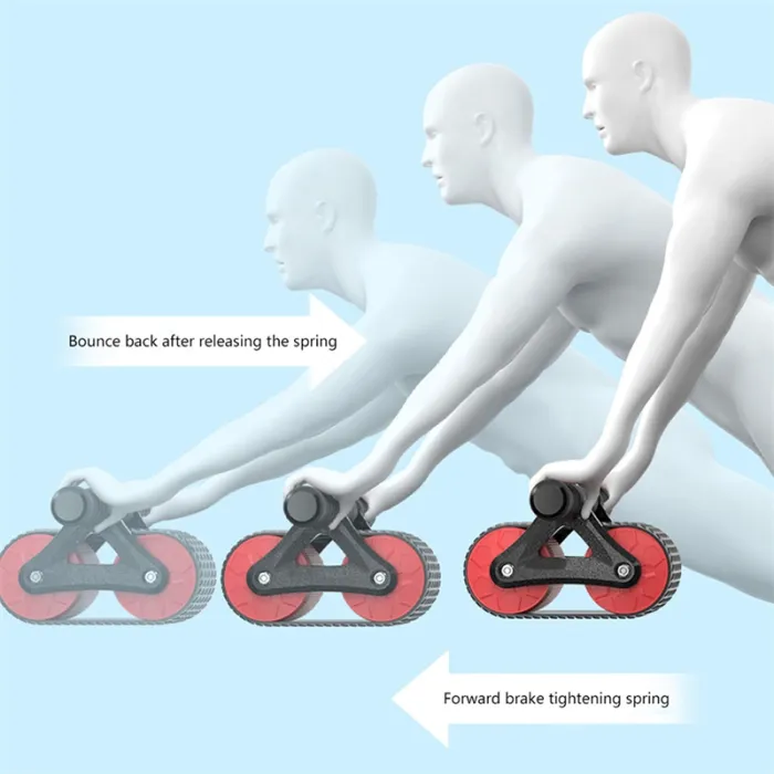 Double Wheel Ab Roller with Automatic Rebound, Core Exercise Wheel for Home Workouts - detail photo 7