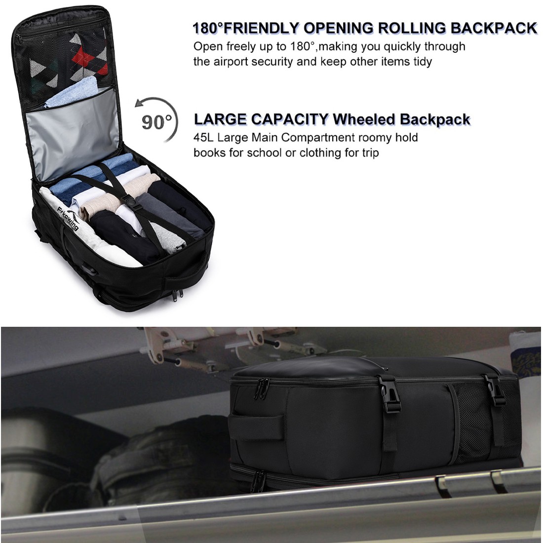 Carry On Cabin Backpack Luggage 40x30x20 Travel Flight Bag Shoulder — image 12