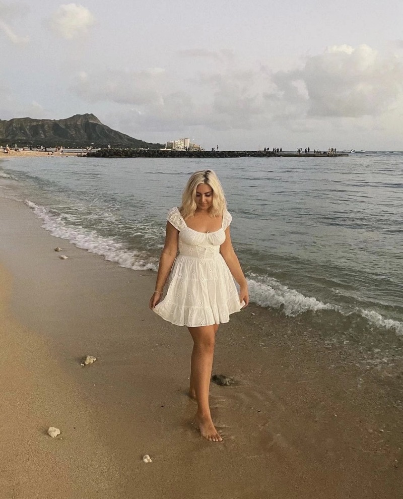 A-line Skirt With Halter Square Collar Tie Rope Lacing Up