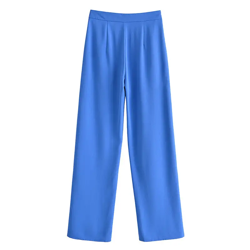 Split Klein Blue Street Wide Leg Pants