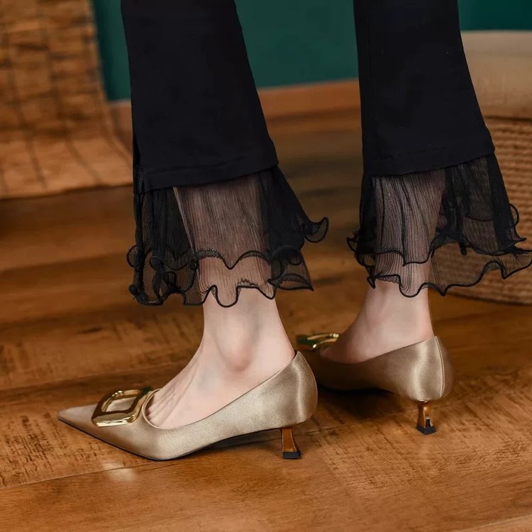Leather Pointed Toe Heels, picture 3 of 4