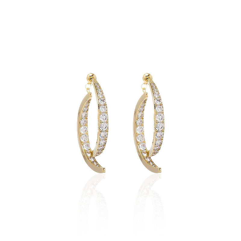 Ladies Fashion Full Diamond Niche Earrings