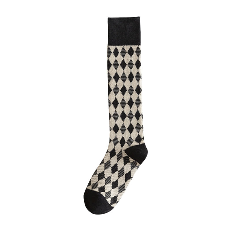 Title 2, Slimming Versatile Rhombus Calf Socks Women