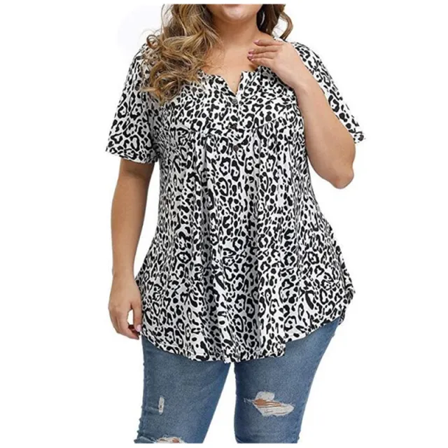 Summer Women's Boho V Neck Slim Print Short Sleeves Leopard - Shop at LoveMi