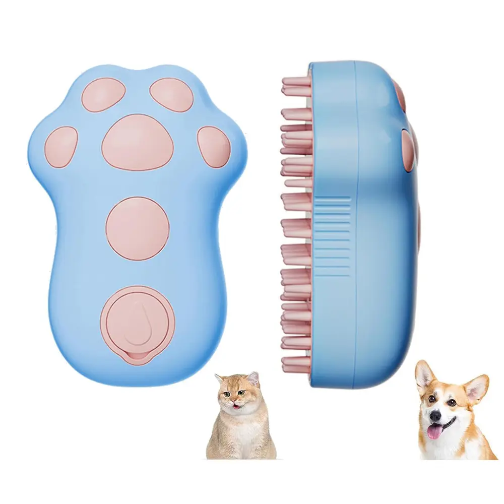 Rechargeable Steam Cat Brush, Cute Paw Shape
